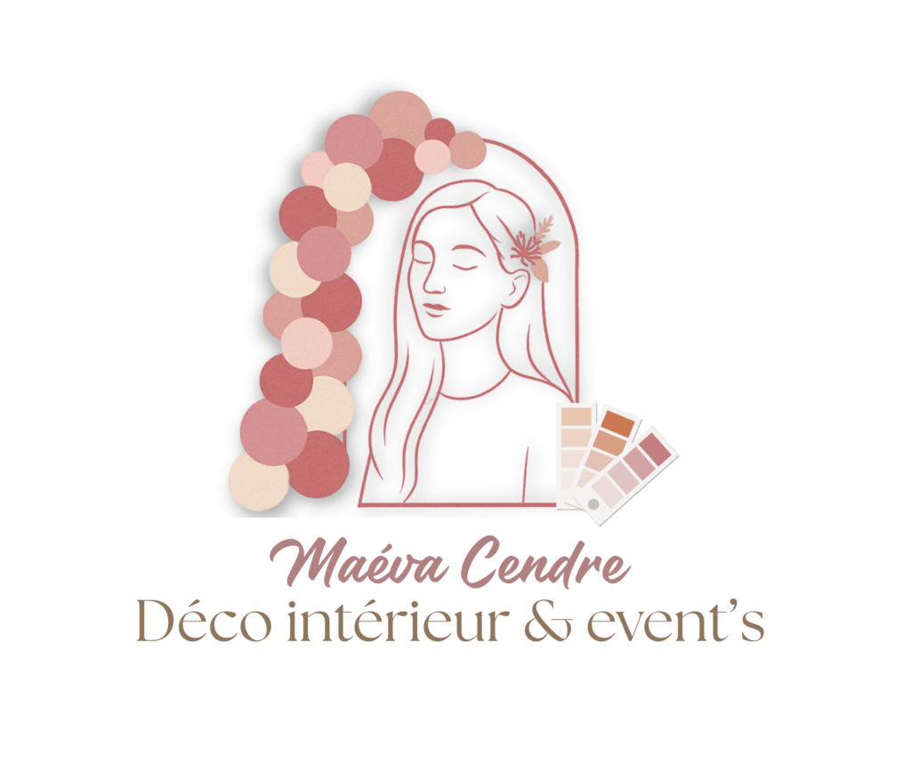 LOGO MAEVA CENDRE DECORATRICE INTERIEUR ET EVENEMENTIELLE