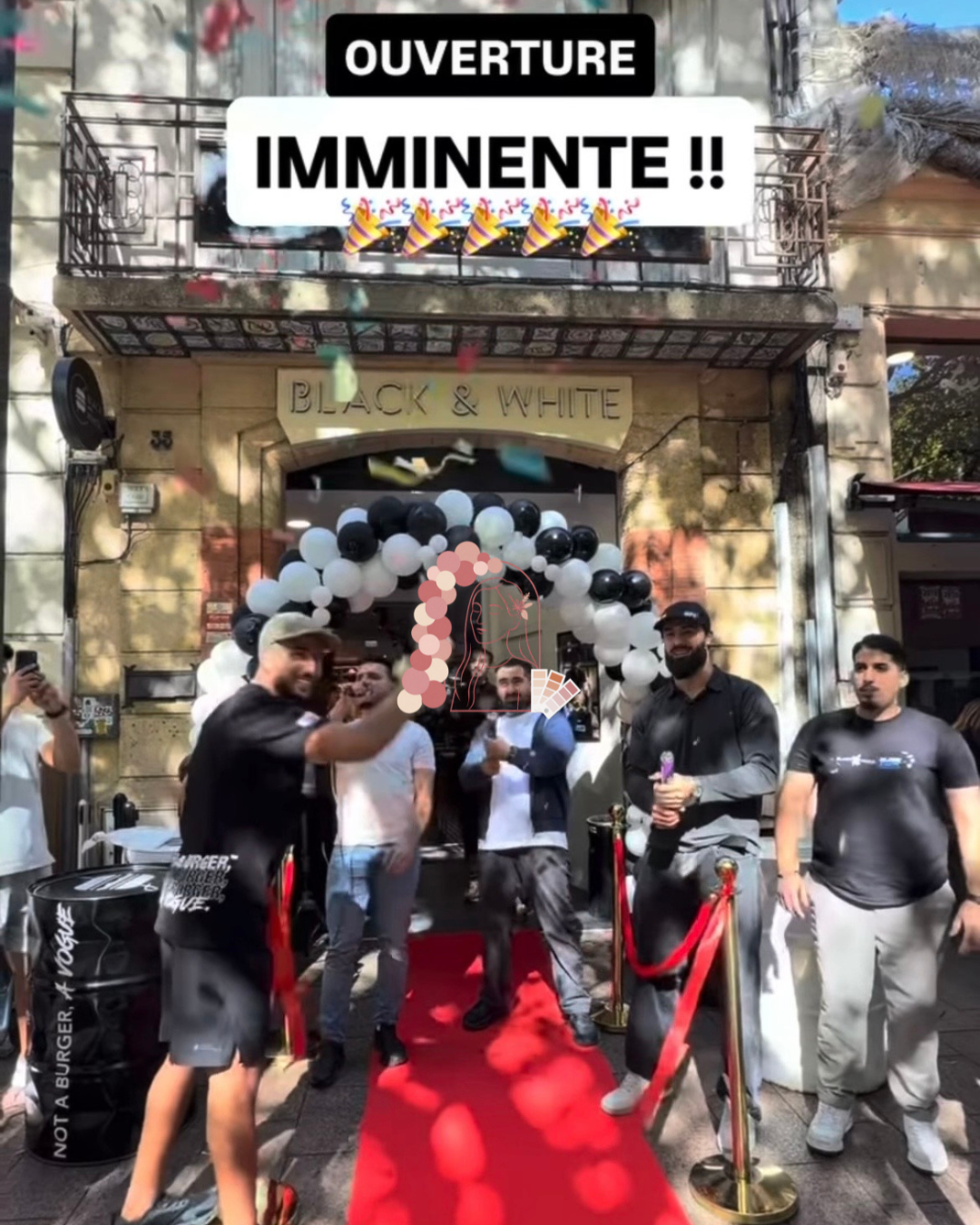 Tapis rouge et arche de ballons pour inauguration à Perpignan